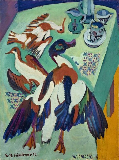 Stilleben med and og sneppe af Ernst Ludwig Kirchner